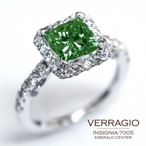 Insignia-7005 Engagement Ring by Verragio with Emerald center