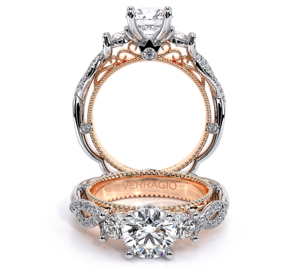 a verragio two tone venetian engagement ring