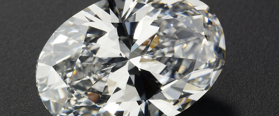 oval diamond on black background