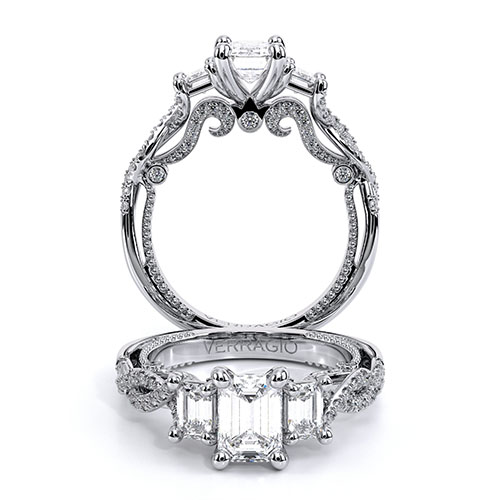 platinum emerald cut diamond rings