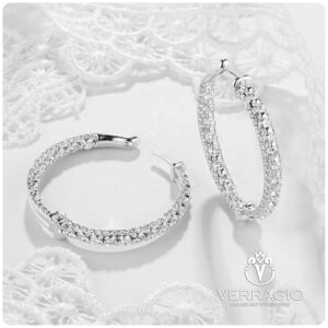 white gold 30mm Royalty diamond hoops