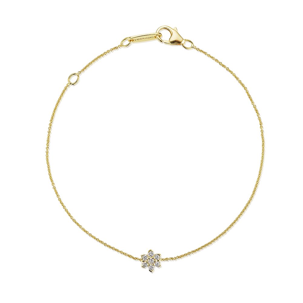 yellow gold and diamond mini star bracelet